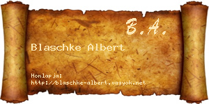 Blaschke Albert névjegykártya